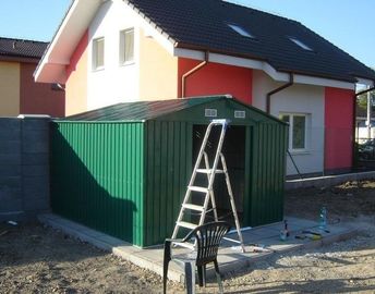 Yeşil 12x10 ft Metal Bahçe Depolama Shed Zinc Kaplama, Kolay Montaj